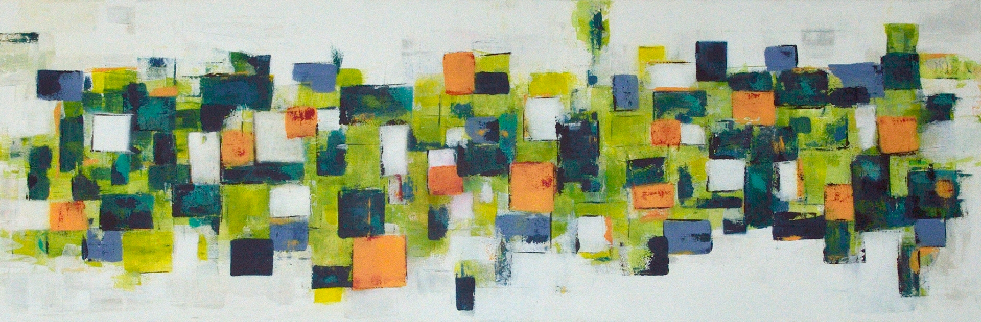 Abstrakt in Grün - 120 x 40 cm