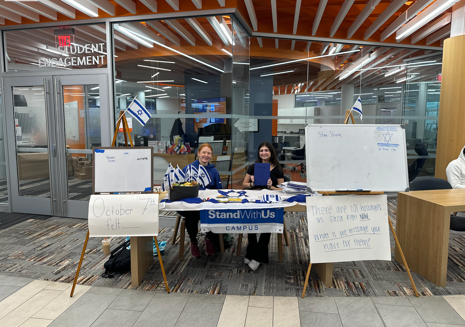 Tabling for Israel and October 7th in Schine Student Center (October 2024)