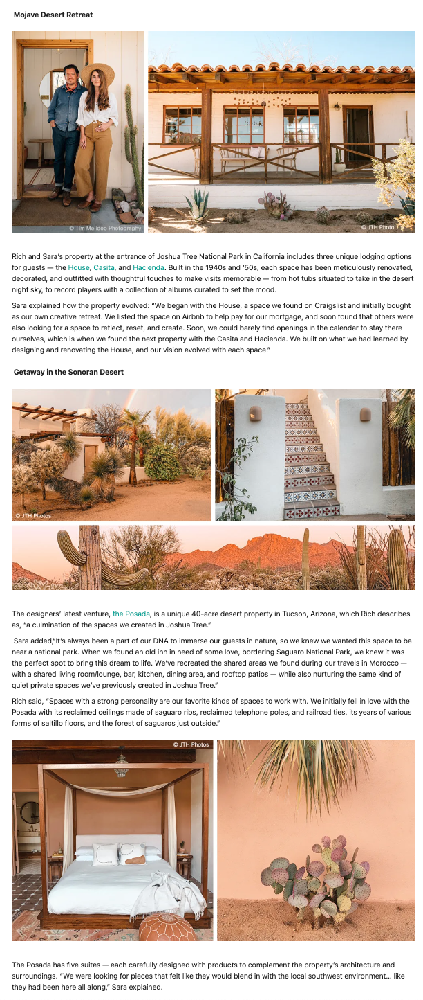 Inspired By: Sara & Rich Combs, The Joshua Tree House