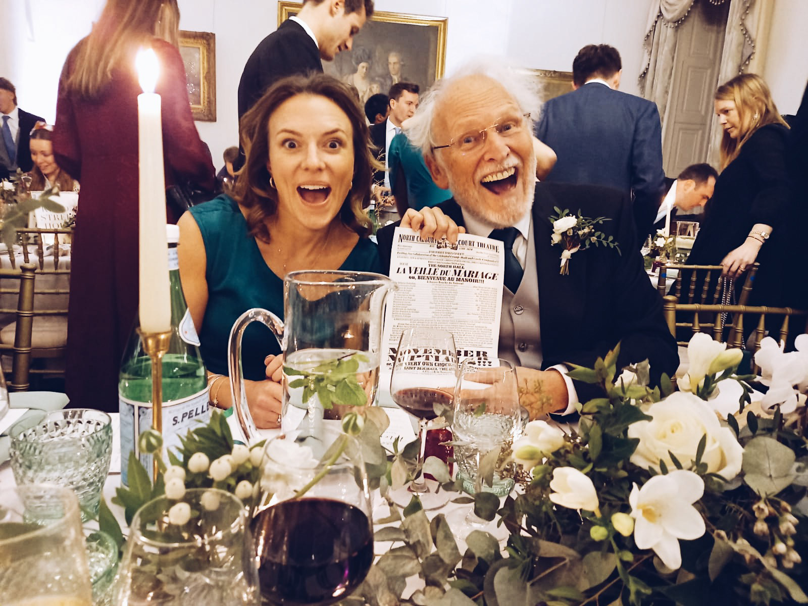 Guests enjoying the playbill