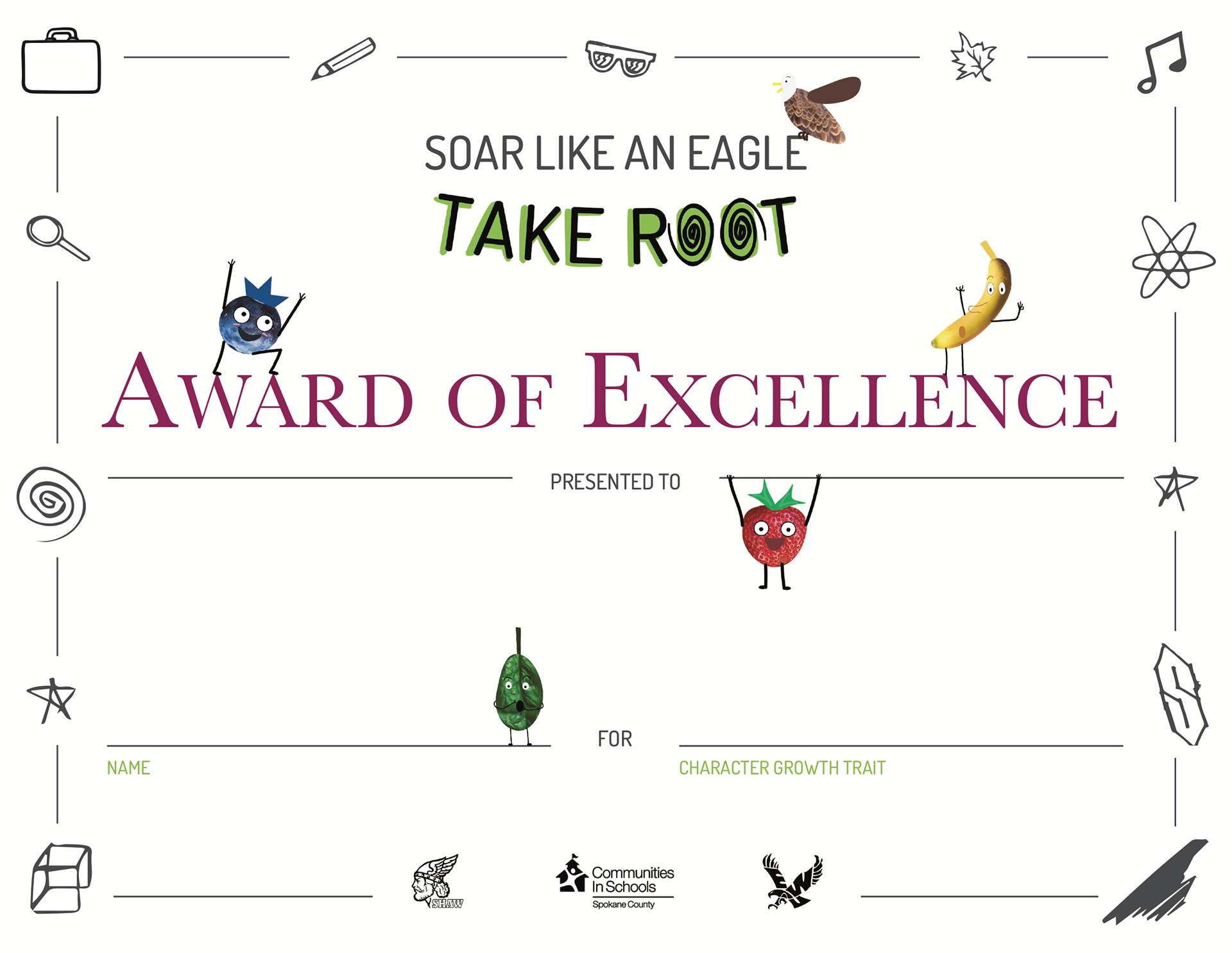 Take Root Award Certificate.