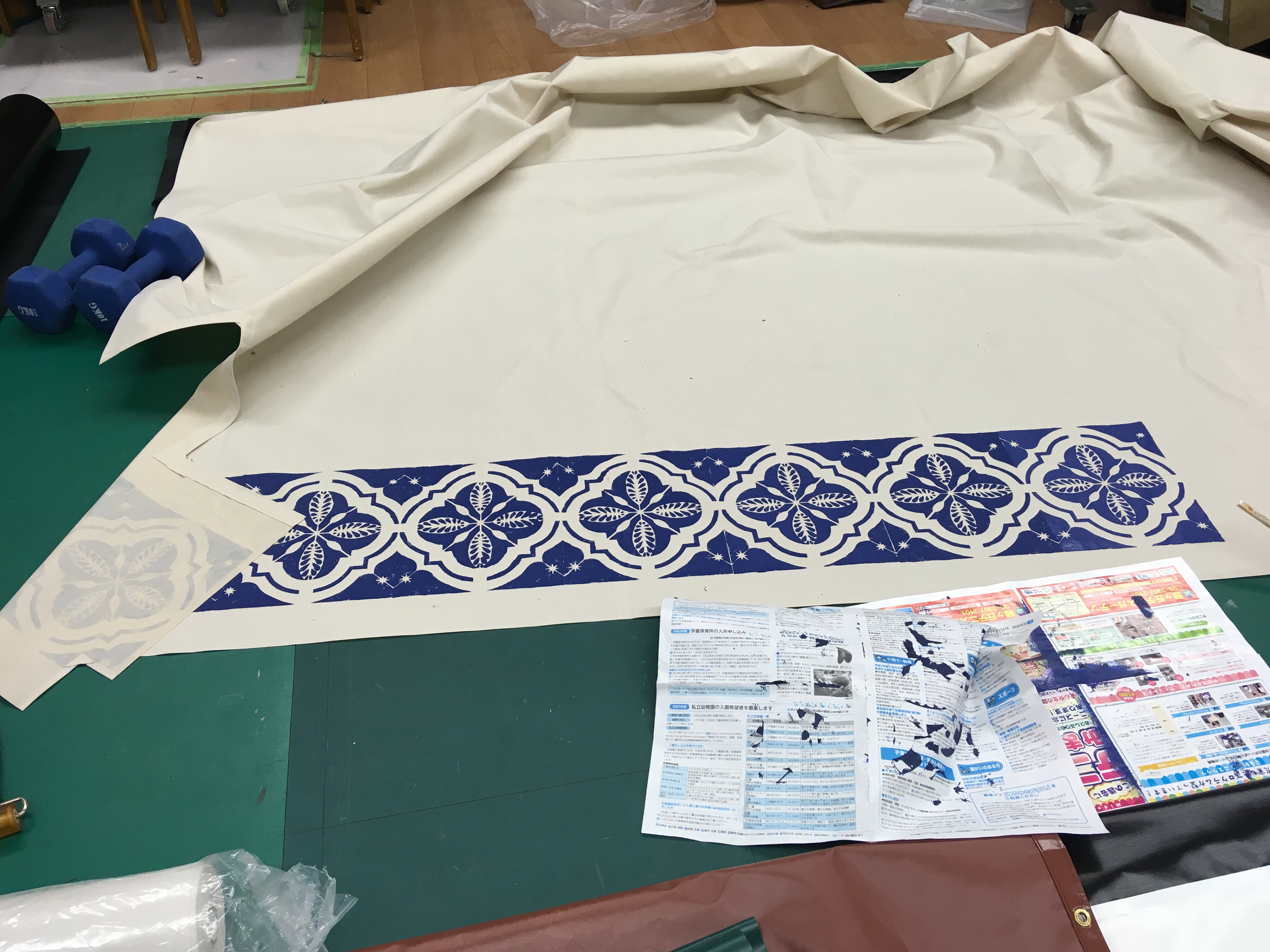 Painting the first colour