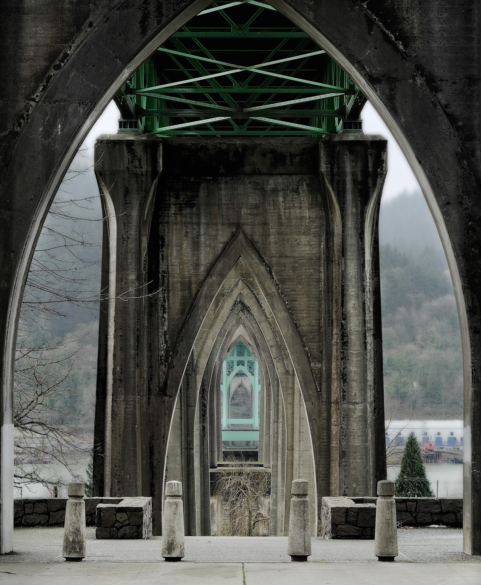 This is the St. John's Bridge just north of Portland, Oregon. I think it's maybe the second or third most beautiful bridge in the United States, behind the Golden Gate and Brooklyn. If you're ever in Portland, be sure to check it out.