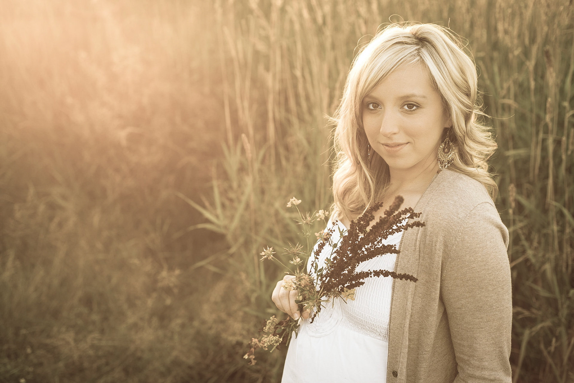 Nicole maternity shot in our backyard.