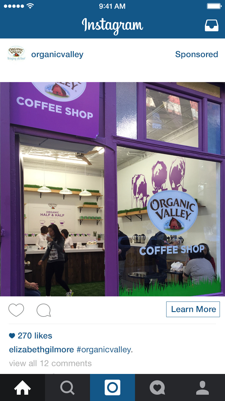 Instagram Ad for Organic Valley.