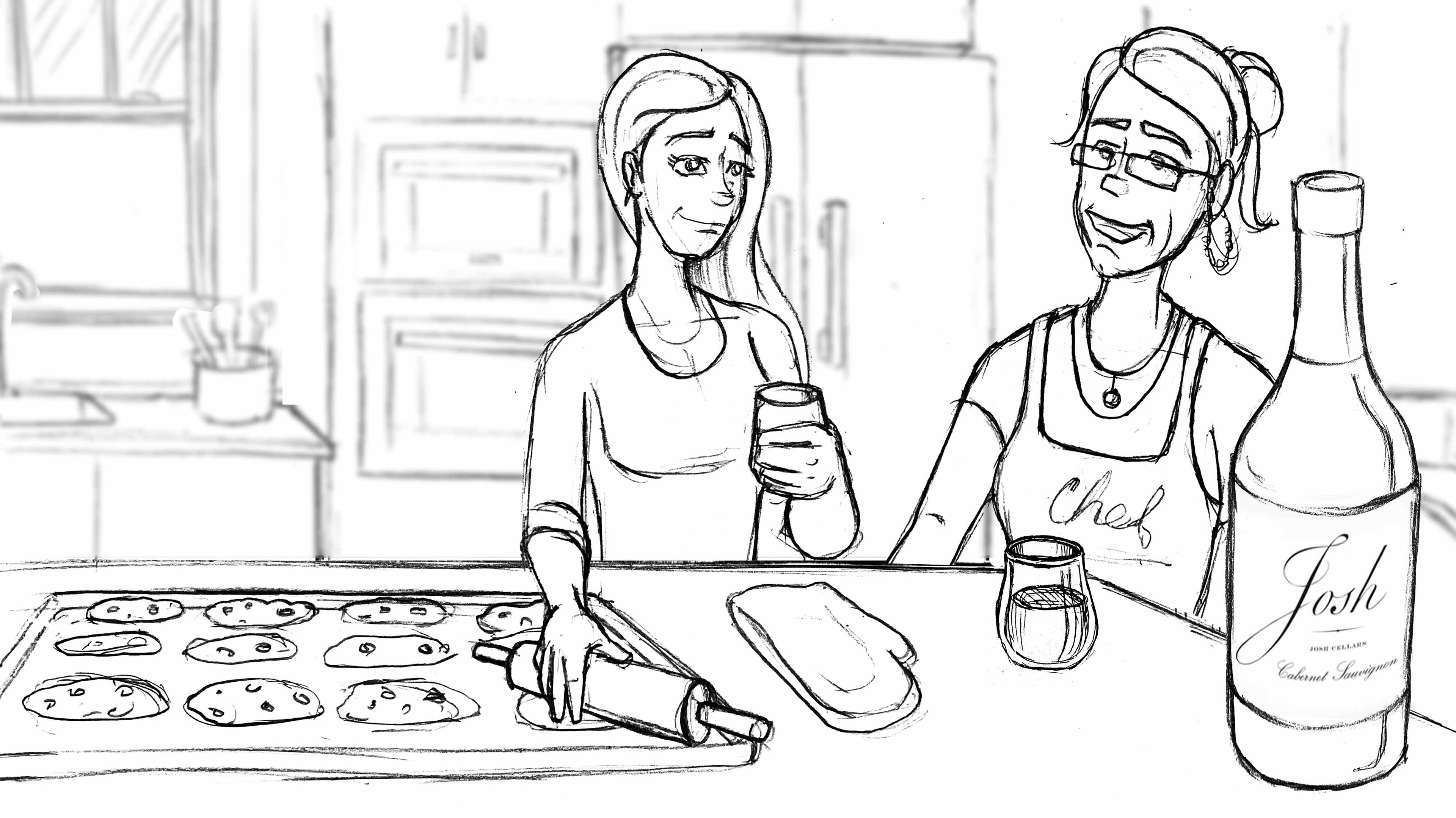 Josh Wines Storyboard for Commercial Shoot.