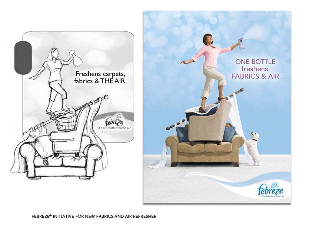 Illustration Concept to Photo Shoot and Post-Editing for P&G Products.