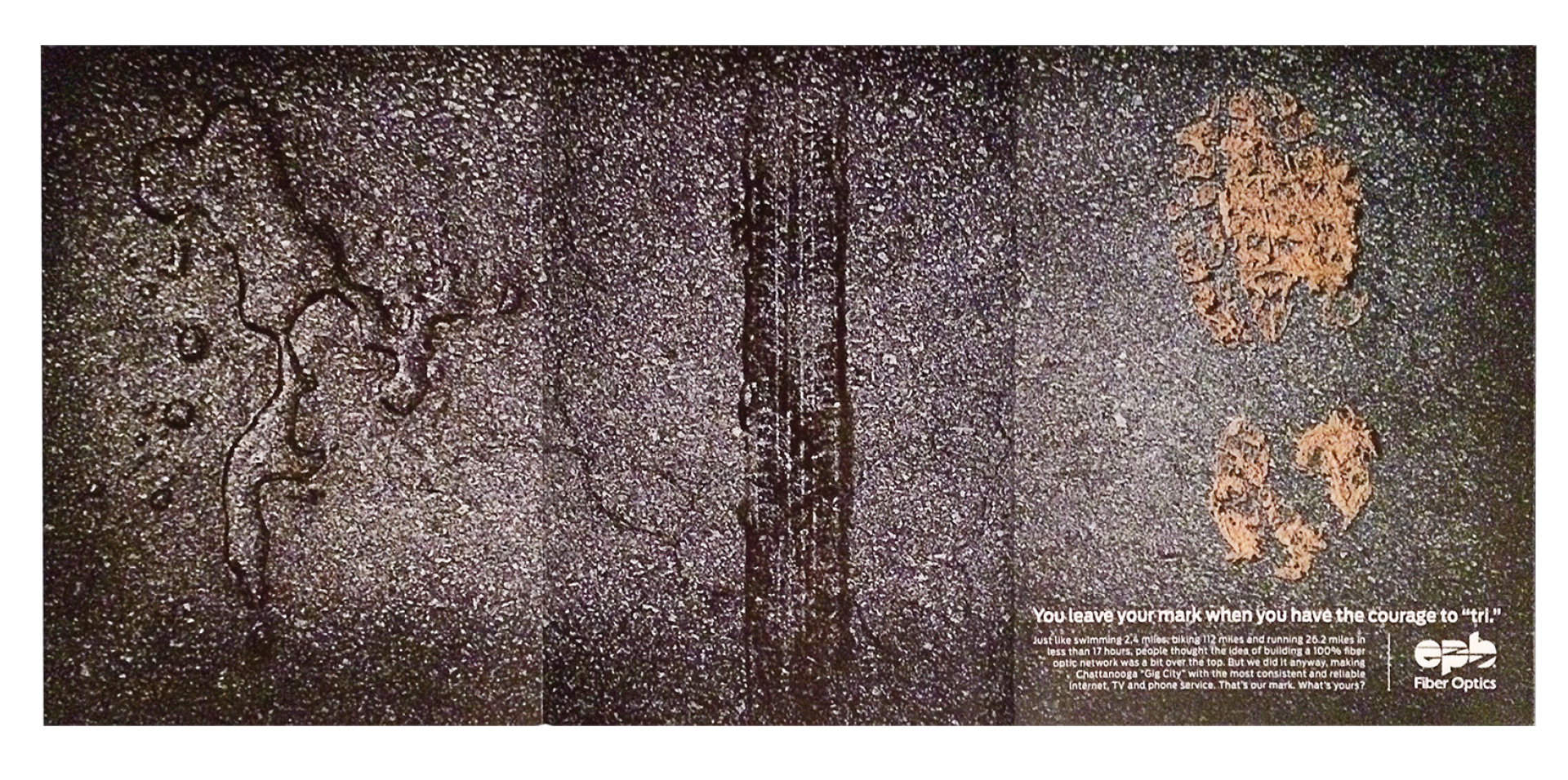 Ironman Triathlon Tri-fold Photoshoot then Photoshopped Print Ad. 