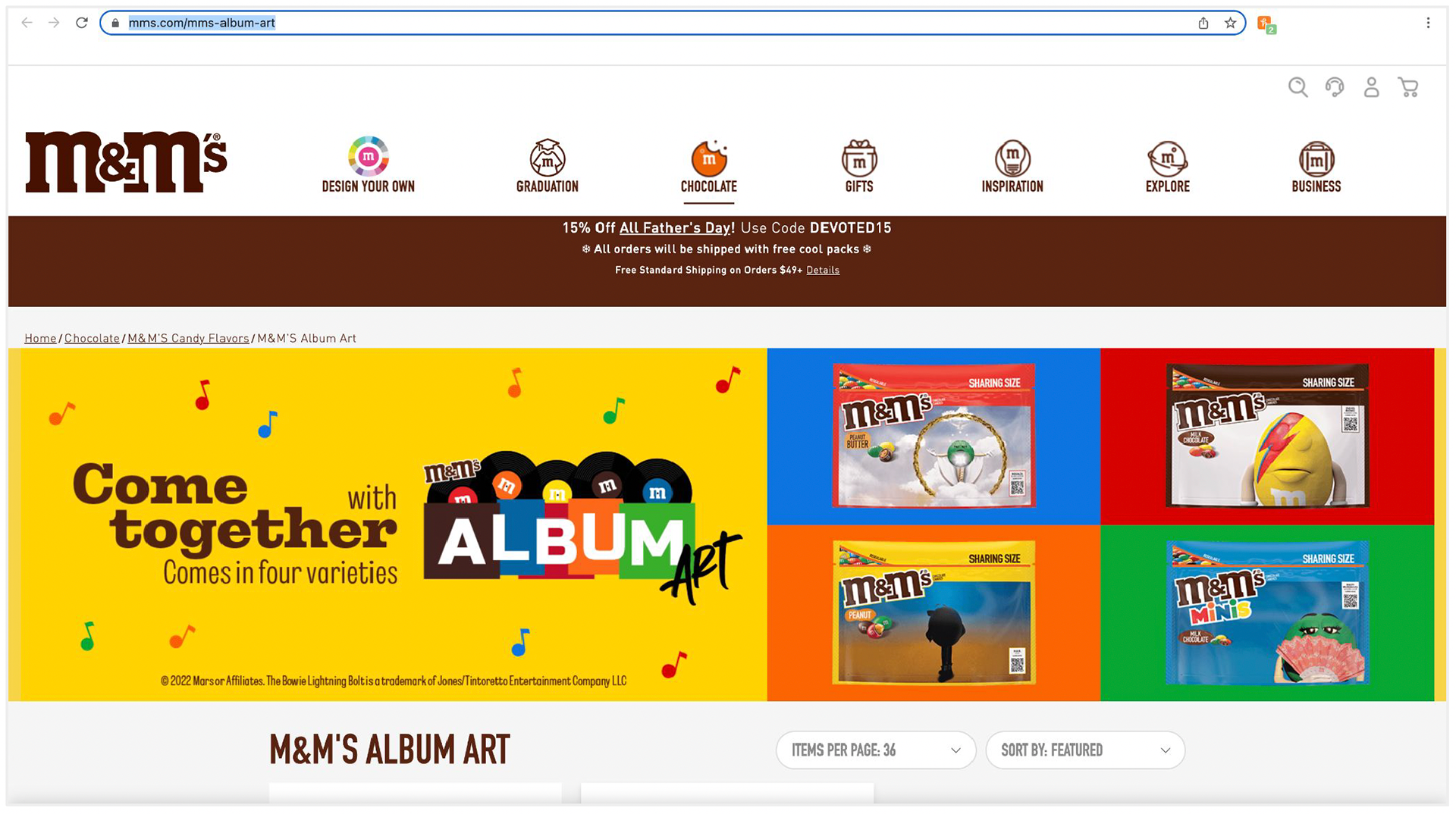 Created Landing Page Design for M&Ms