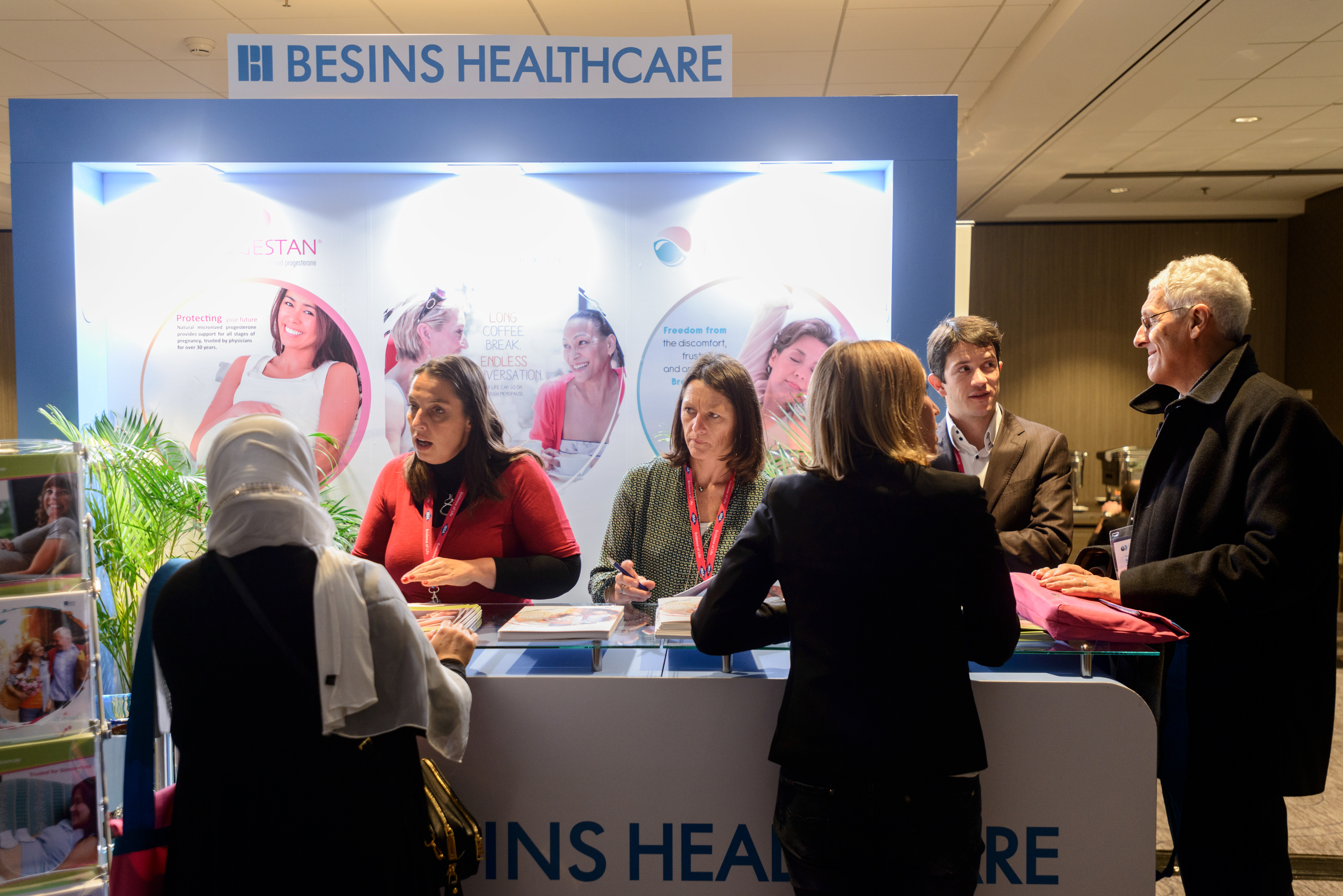 Participants visiting exhibitor's stands during the 20th World Congress on Controversies in Obstetrics, Gynecology & Infertility (COGI). Paris, France.