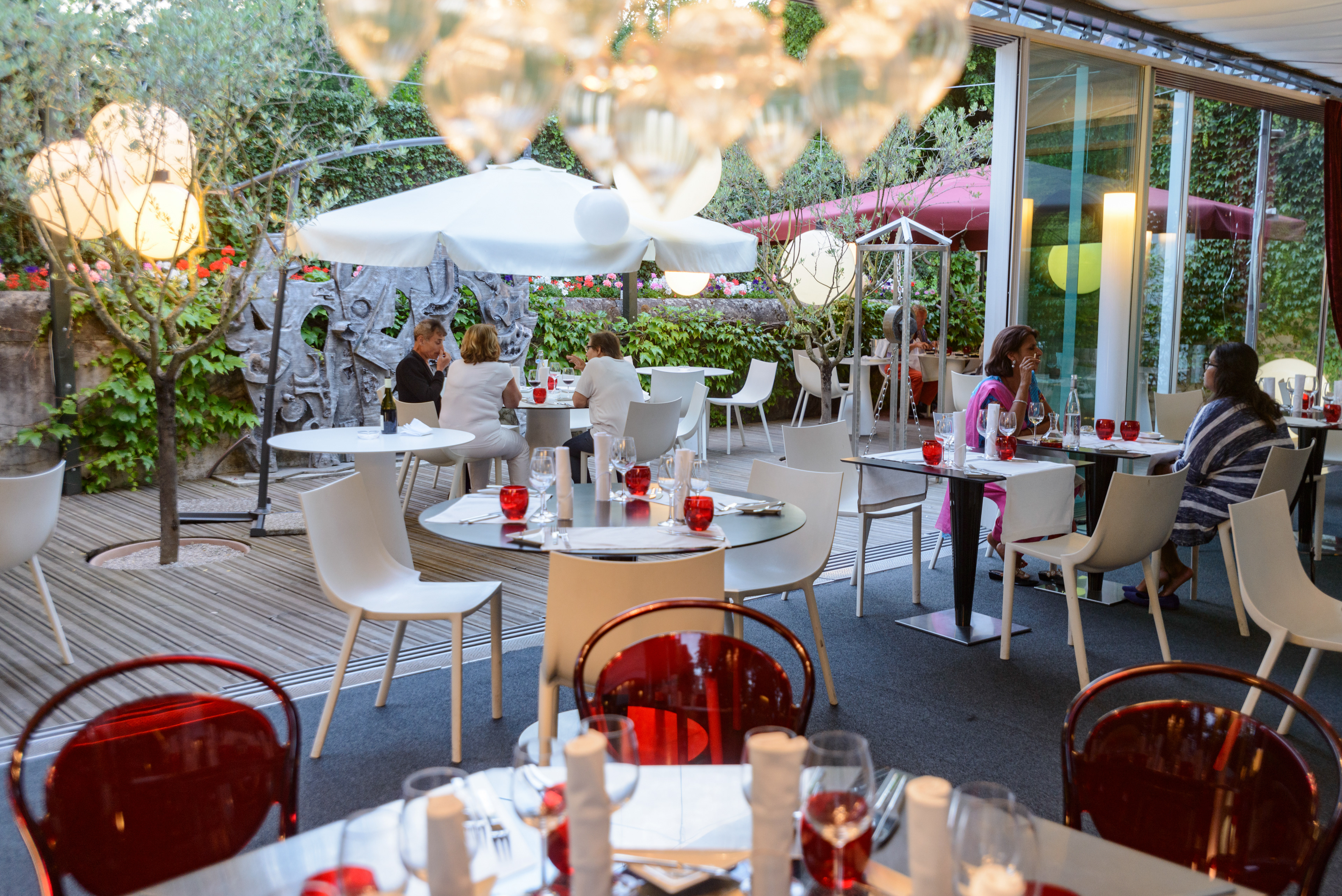 L'espace Piccard au Restaurant Château de Penthes. Pregny-Chambesy, Genève, Suisse.