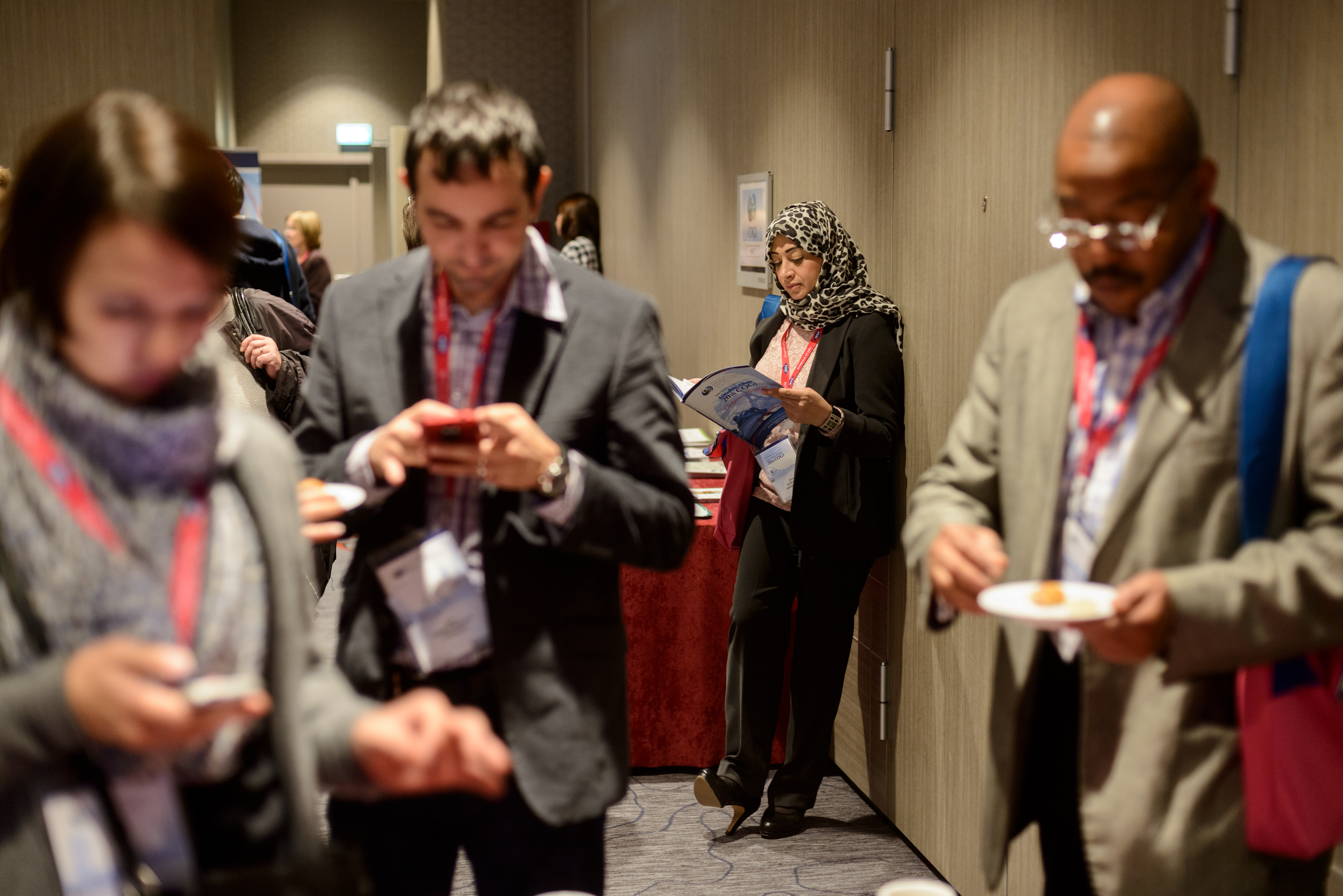 Participants during the coffee break at the 20th World Congress on Controversies in Obstetrics, Gynecology & Infertility (COGI). Paris, France.