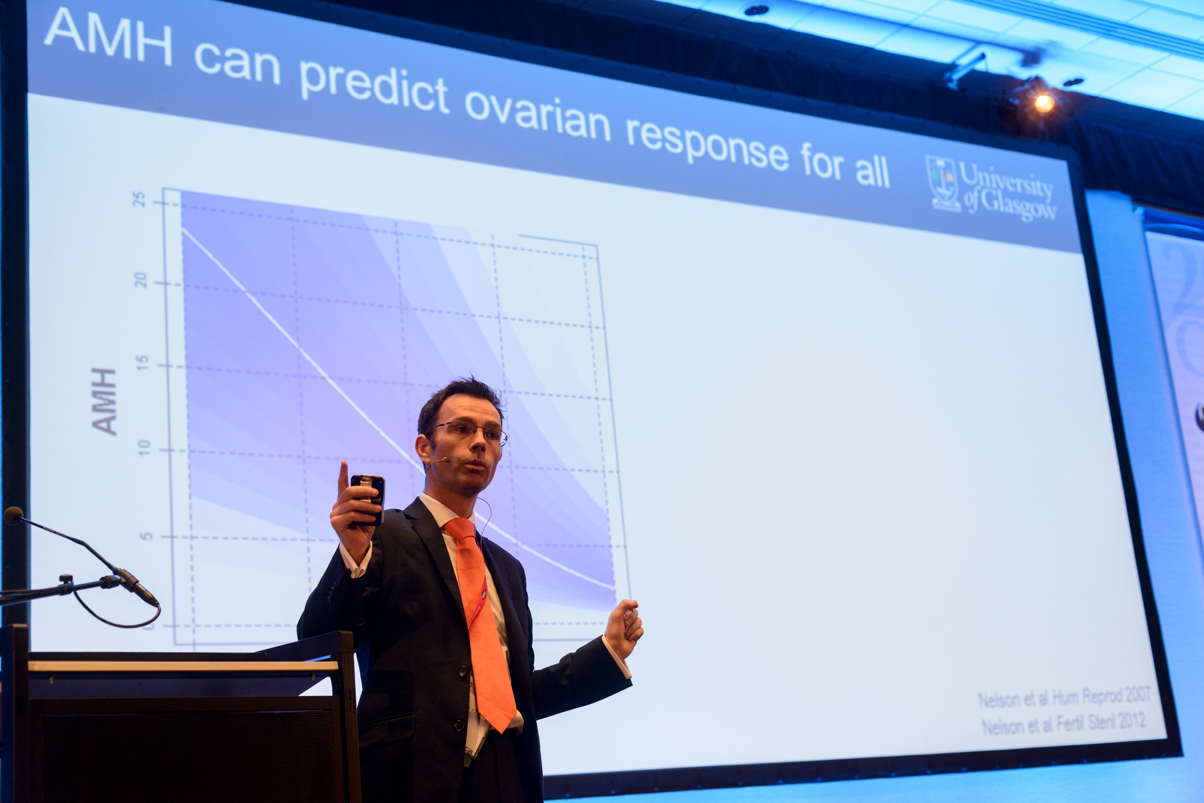 Dr. Scott N. Nelson of the UK presents his "No" views on the question "Can AMH predict pregnancy rates better than other markers?" at the 20th World Congress on Controversies in Obstetrics, Gynecology & Infertility (COGI). Paris, France.