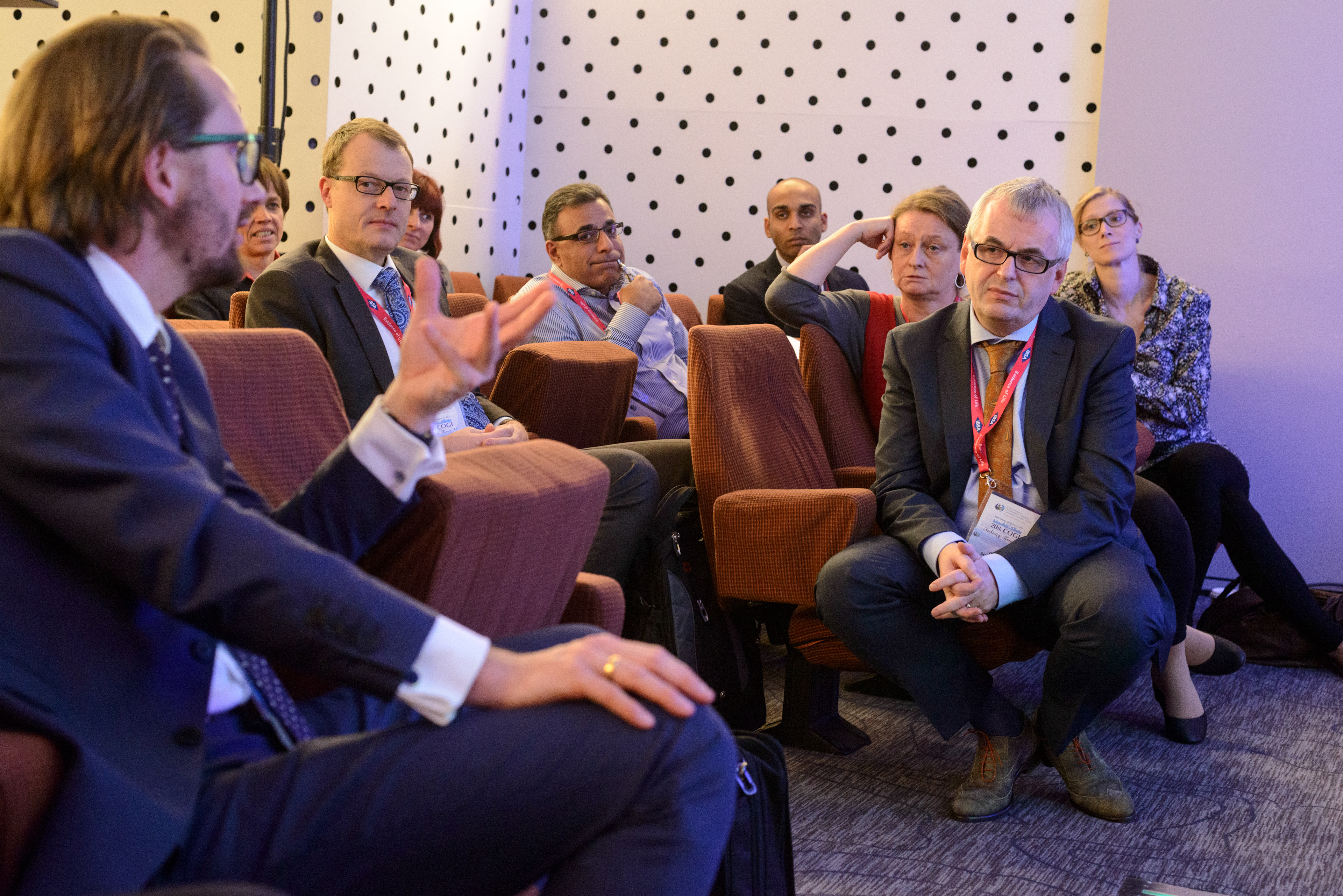 Participants during the discussion "Meet The Expert - Angiogenic Factors: How Can They Ihflunence Patient Management" at the 20th World Congress on Controversies in Obstetrics, Gynecology & Infertility (COGI). Paris, France.