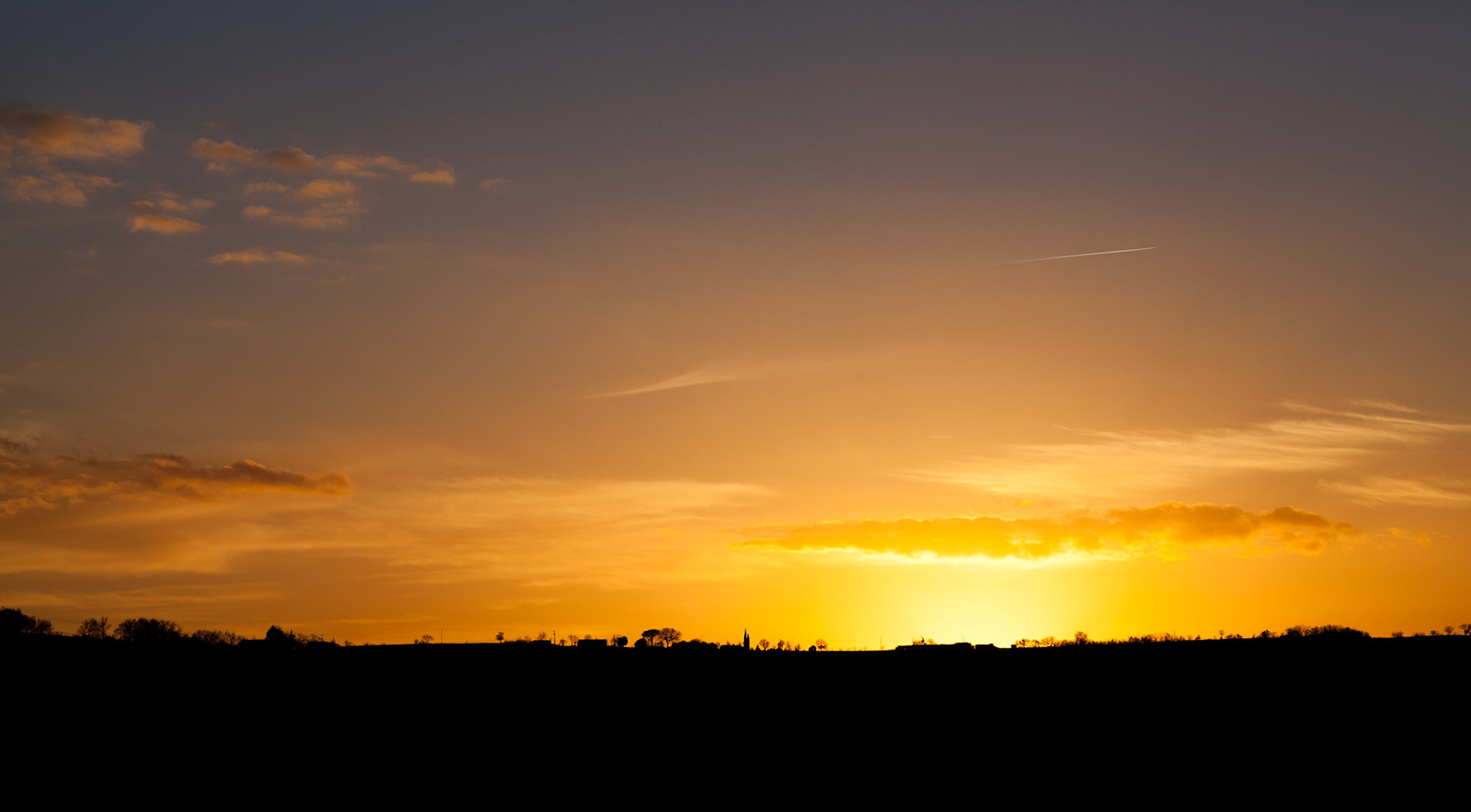 Coucher de soleil au pays de Cocagne prêt du gîte de Segur
