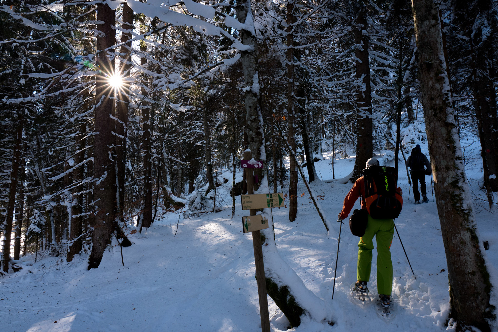 Randonnée en raquette dans les Alpes