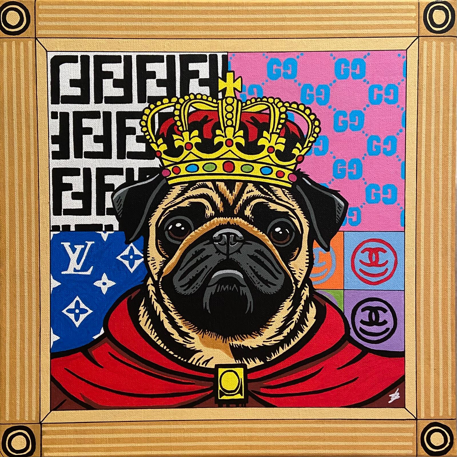 PUG MAJESTY, 40X40cm