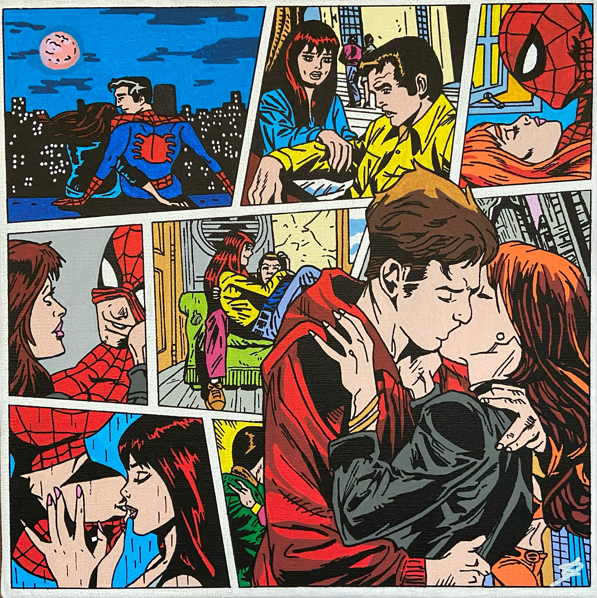 WEB OF HEARTS, 30X30cm