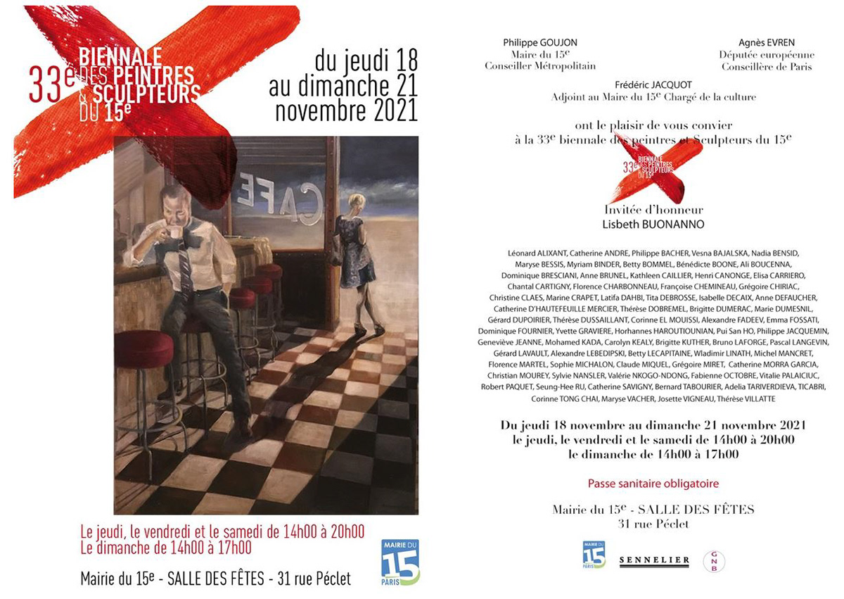 33 ème Biennale des peintres et sculpteurs à la Mairie du 15ème , du 18 au 21 novembre 2021