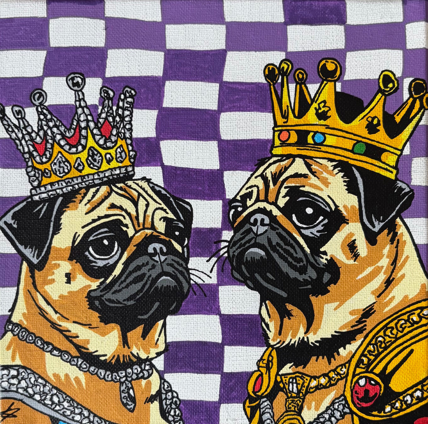 PUG THRONES, 20X20cm 