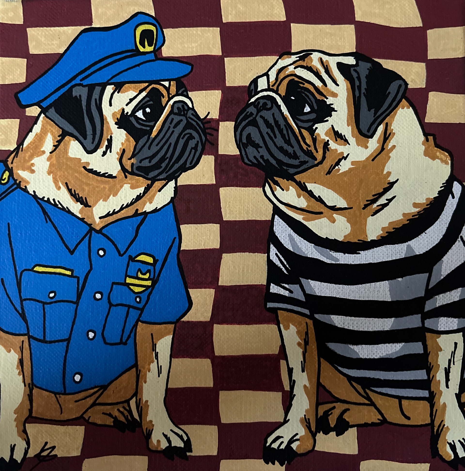PUG AND ORDER, 20X20cm