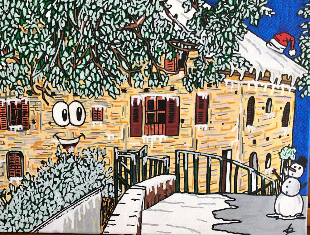 Bustanico sous la neige, toile 40X30