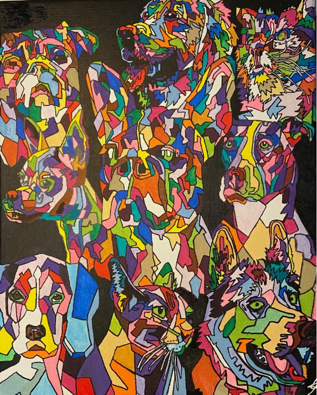 toile 41X33 Chiens et chats