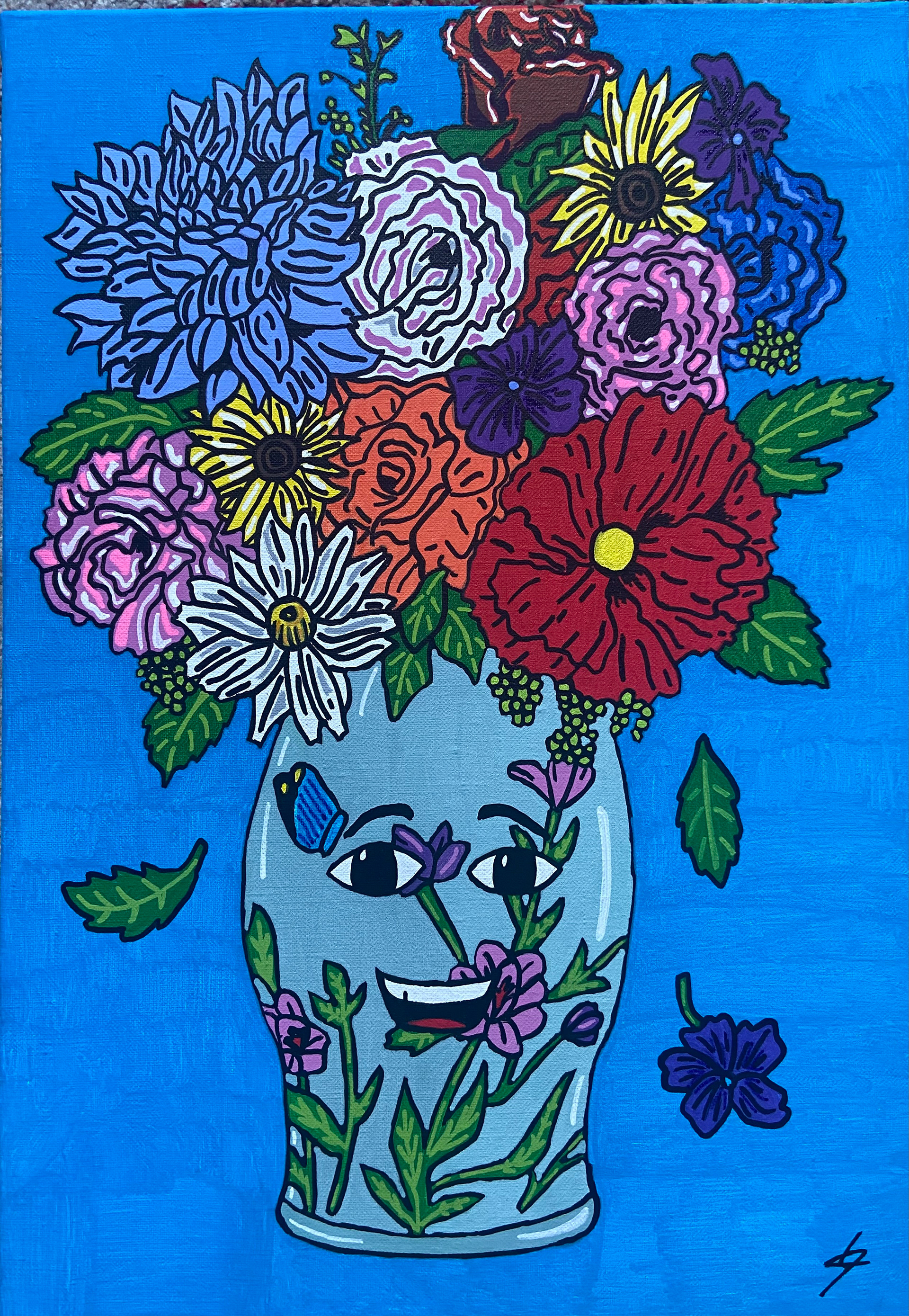Fleurs, toile acrylique