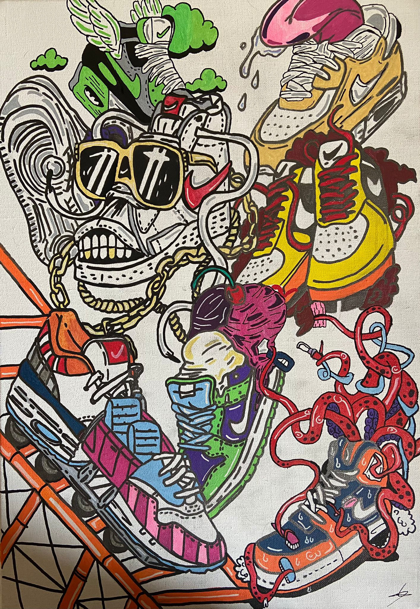 Crazy shoes 35X50 cm