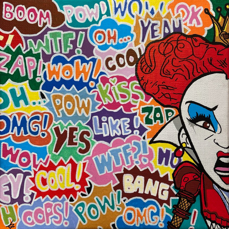 La Reine rouge, 20X20, série Devious, (disponible)