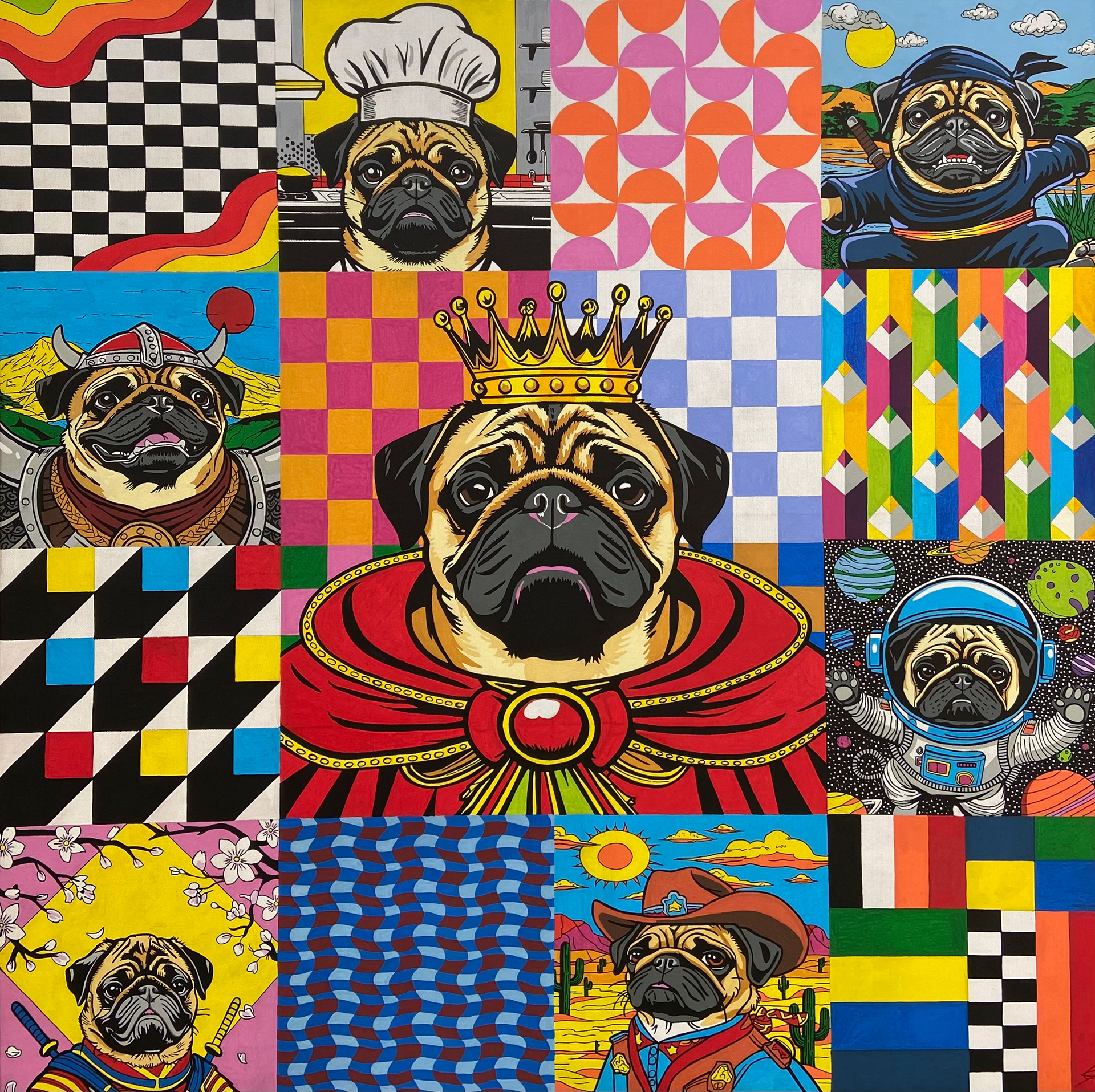 Venez voir ma nouvelle toile faite pour le Salon d'automne, Variant,120X120cm, section Chromatics