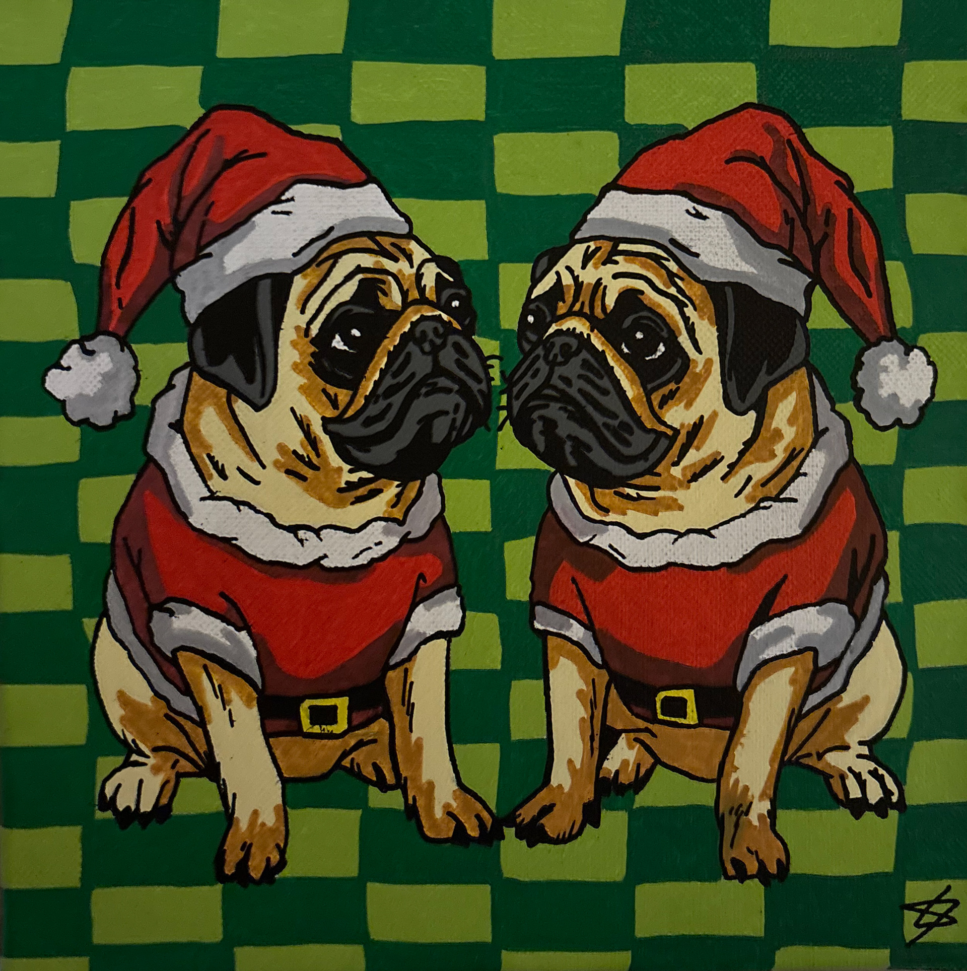 PUGGY CHRISTMAS, 20X20cm, (disponible)