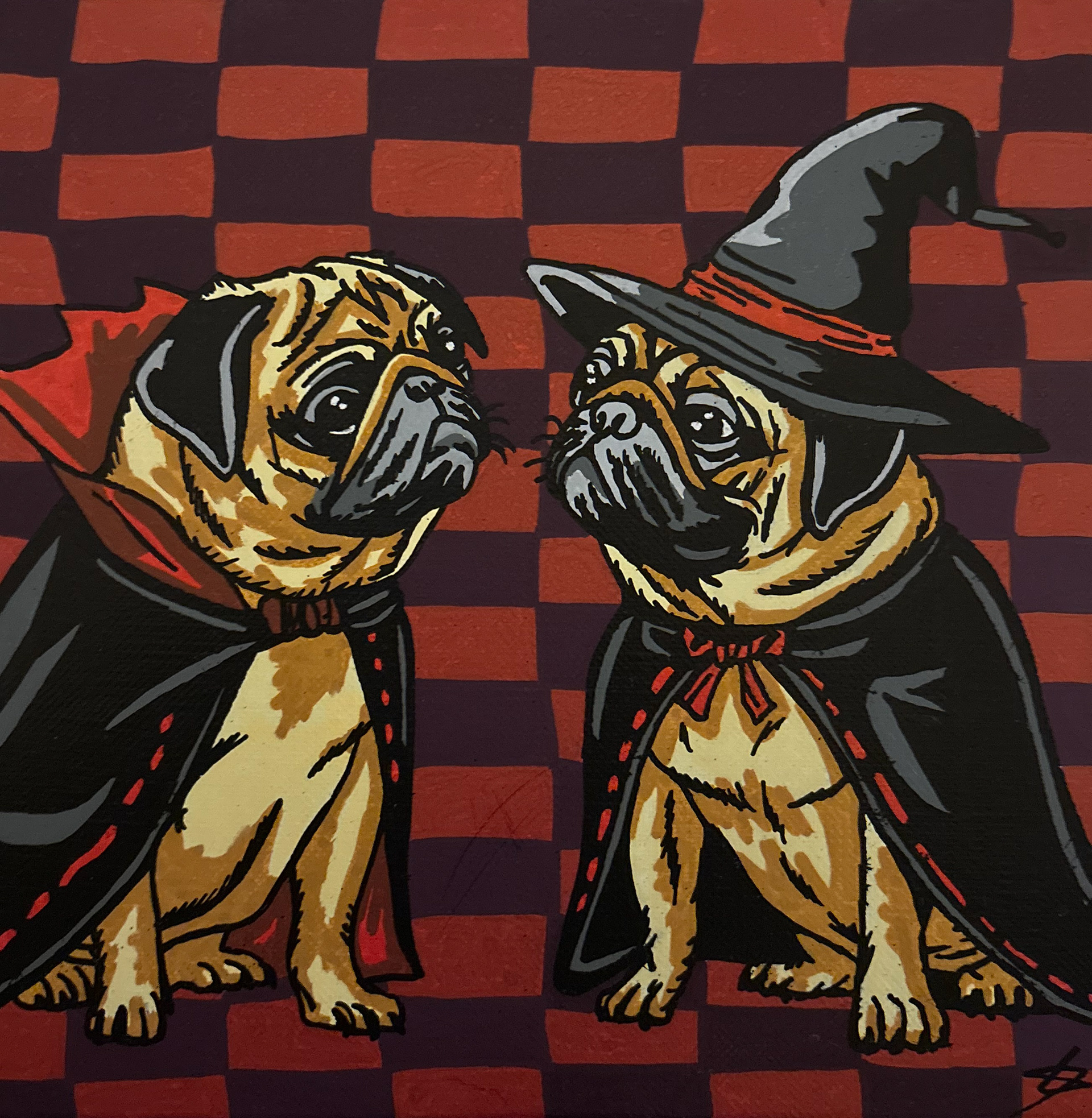PUG OR TREAT, 20X20cm (disponible)