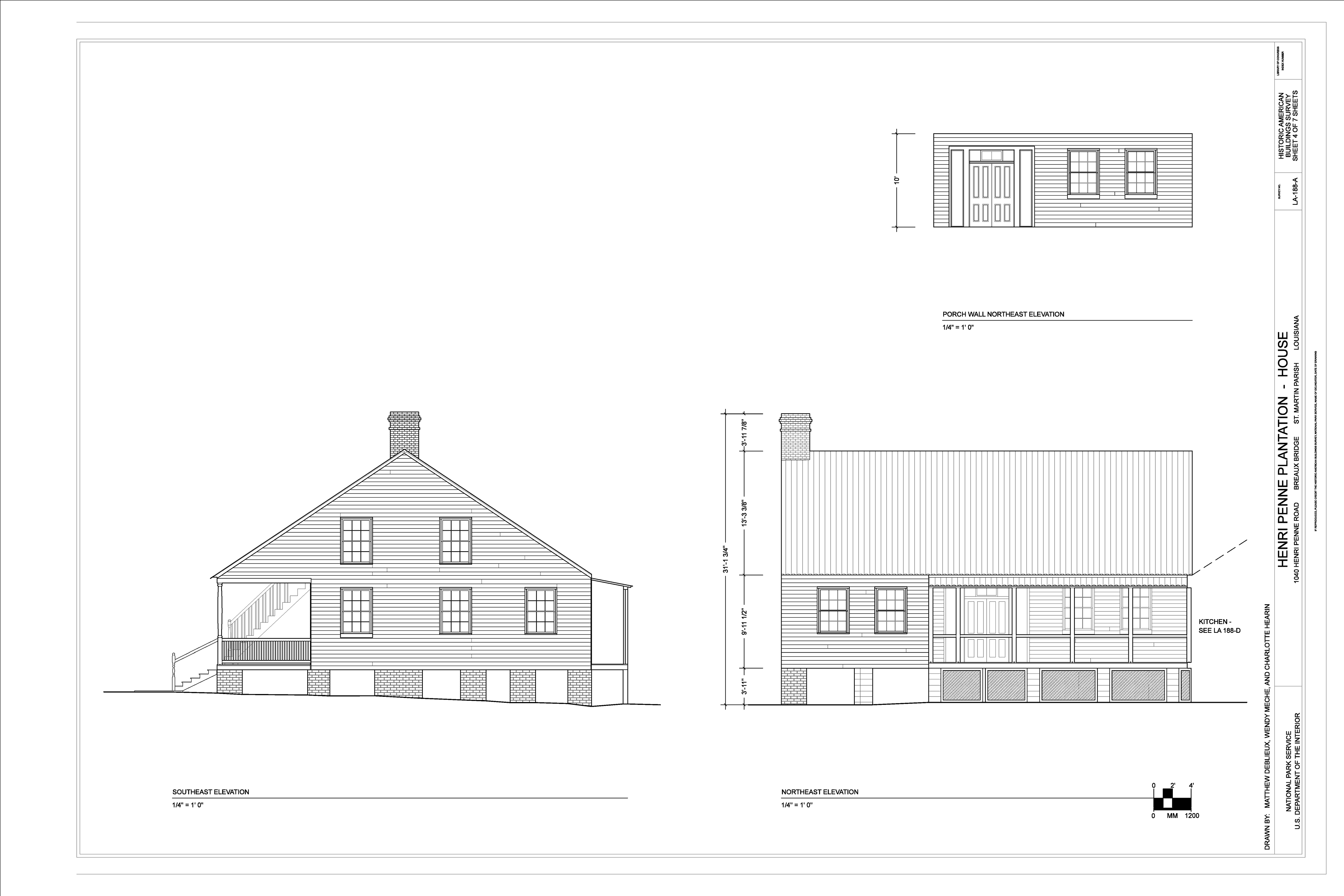 Henri Penne House - back & side elevations