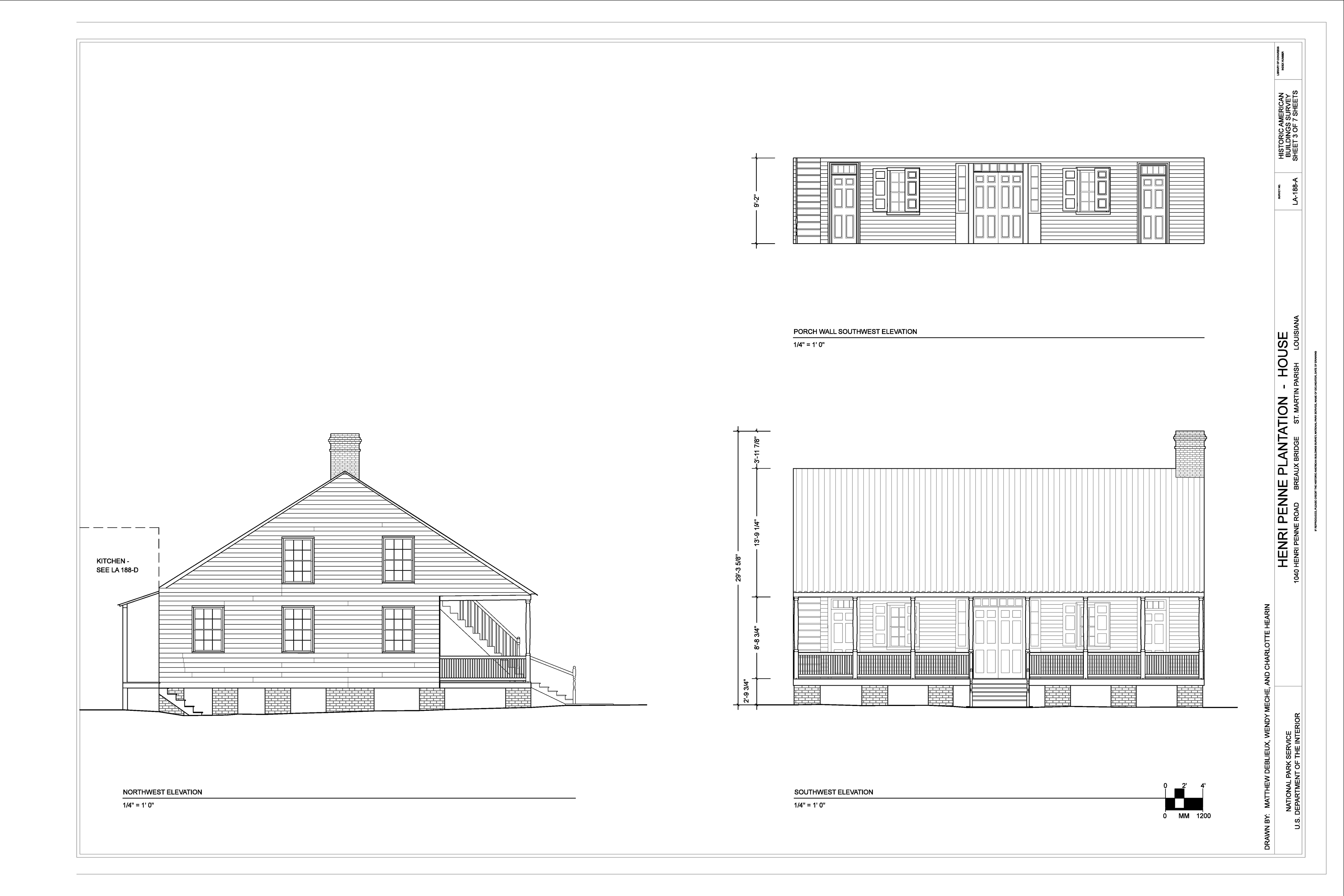 Henri Penne House - front & side elevations