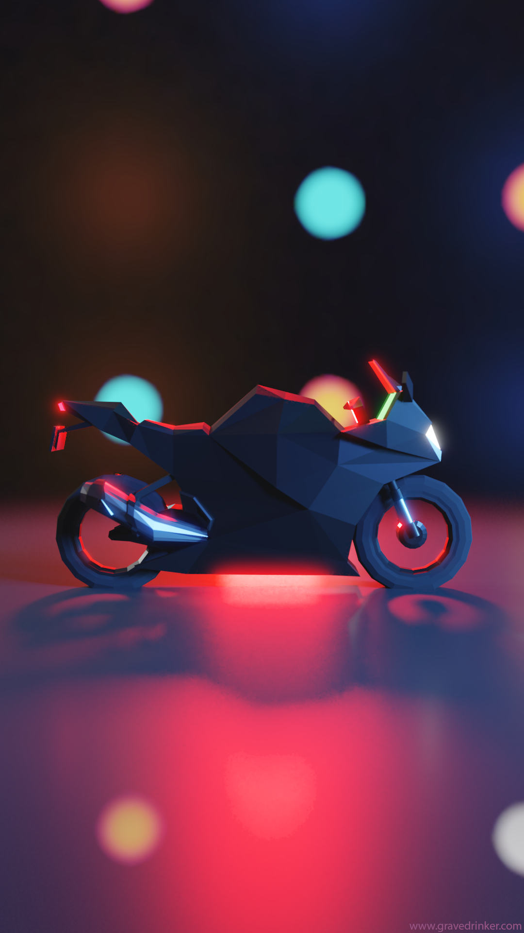 Lowpoly Motorcycle Wallpaper Image