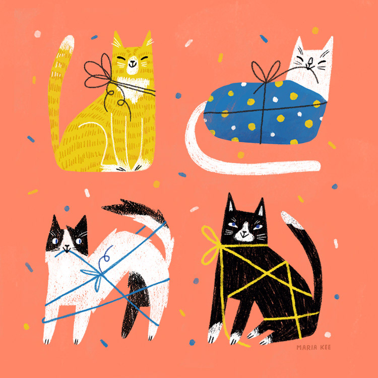 Birthday Cats illustration
