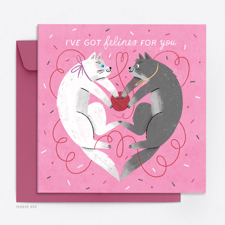 Felines for You Valentine's greeting card