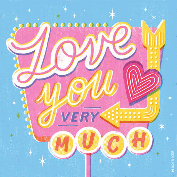 Love You Very Much lettering