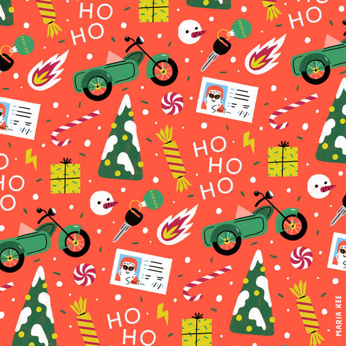 Biker Santa Pattern