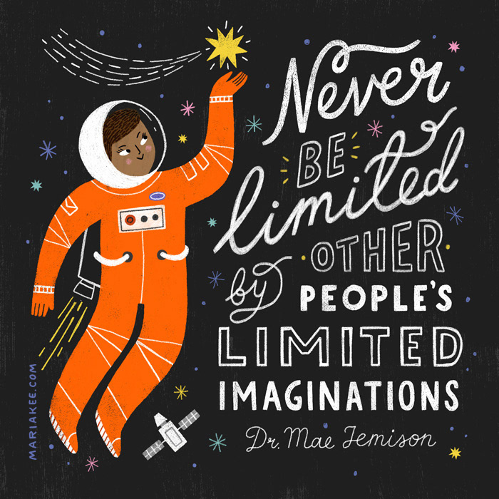Mae Jemison quote lettering