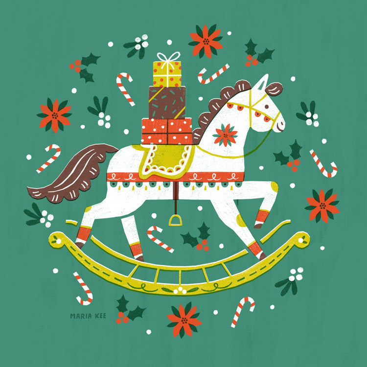 Christmas Rocking Horse illustration