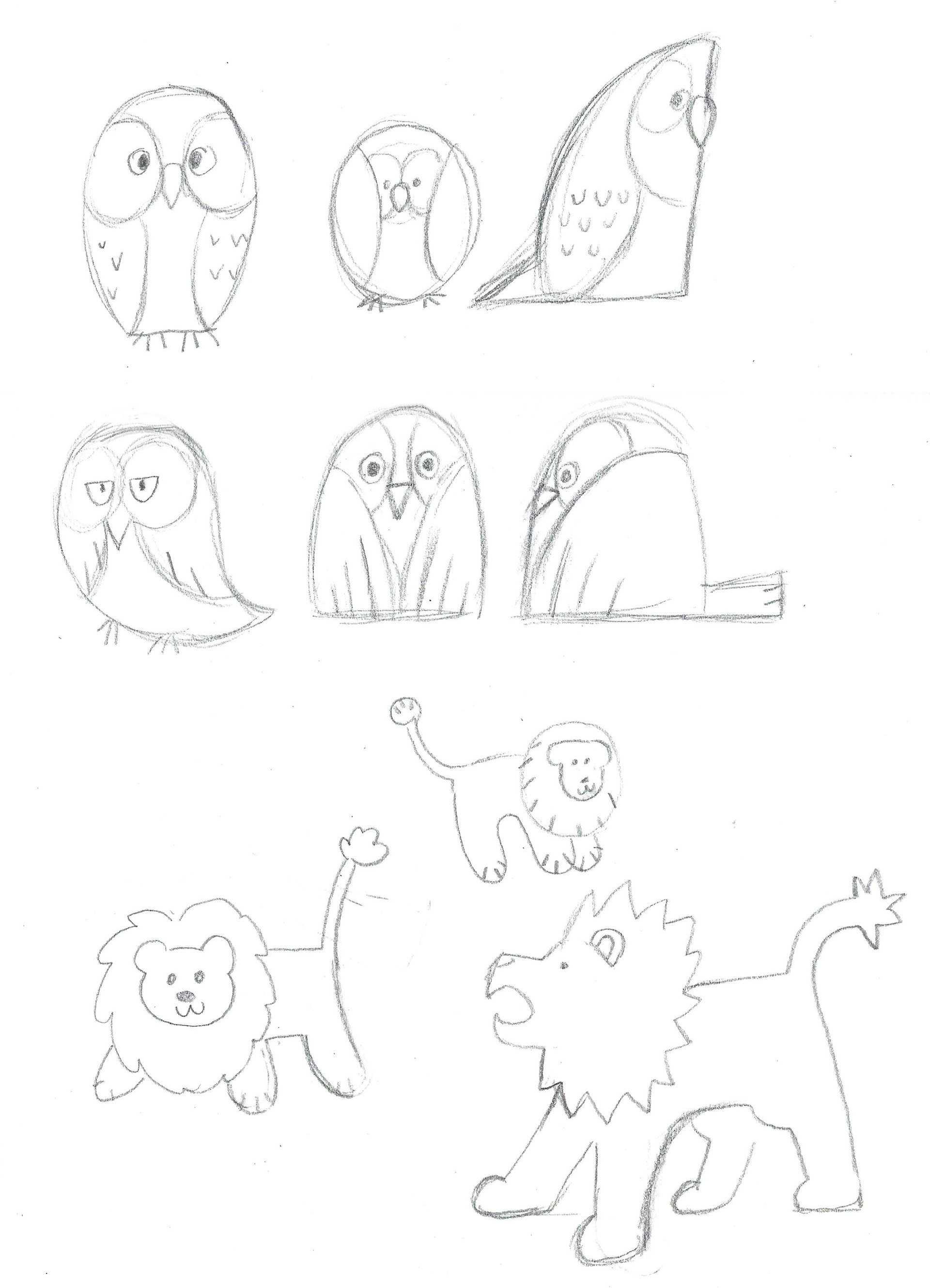 Flat owls and lions