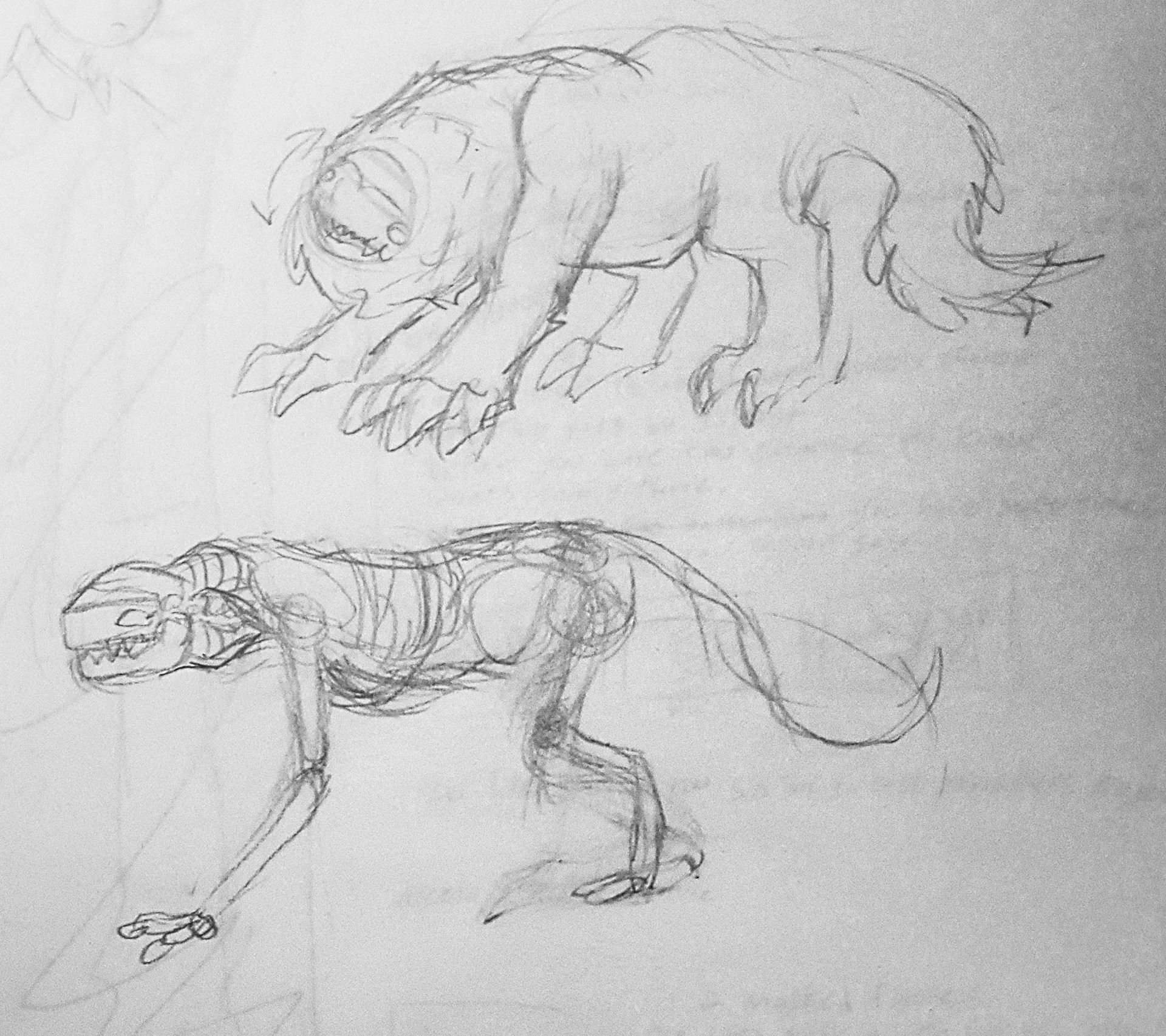 Creature concept with two mouths, one for eating and one for making noise