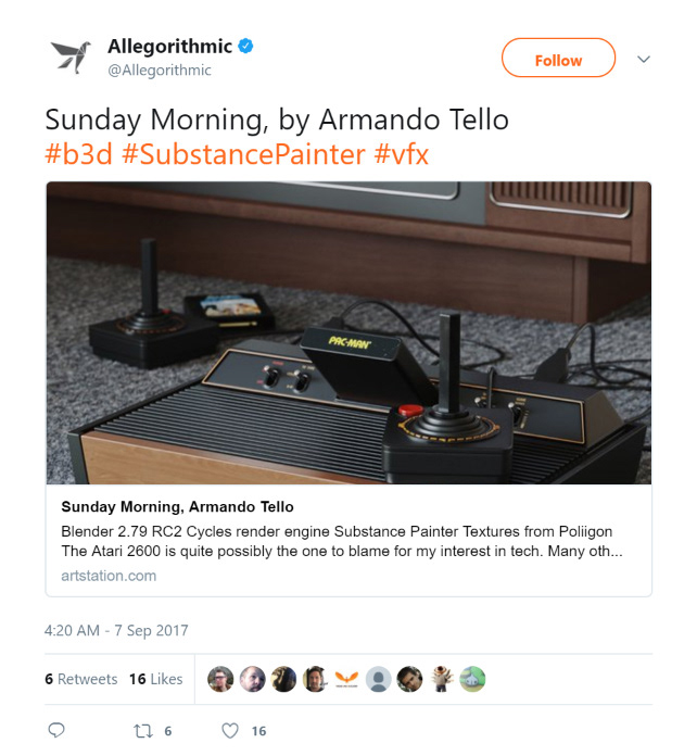 Allegorithmic's official Twitter feed