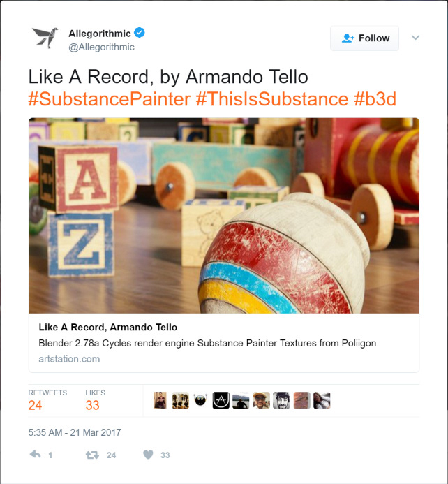 Allegorithmic's official Twitter feed