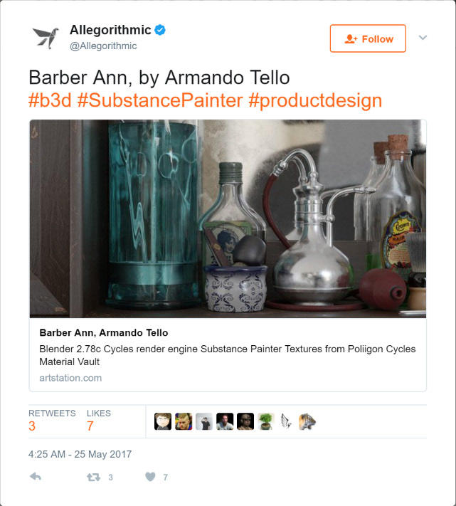 Allegorithmic's official Twitter feed