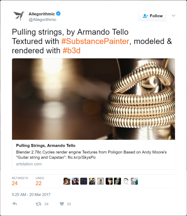 Allegorithmic's official Twitter feed