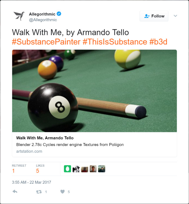 Allegorithmic's official Twitter feed