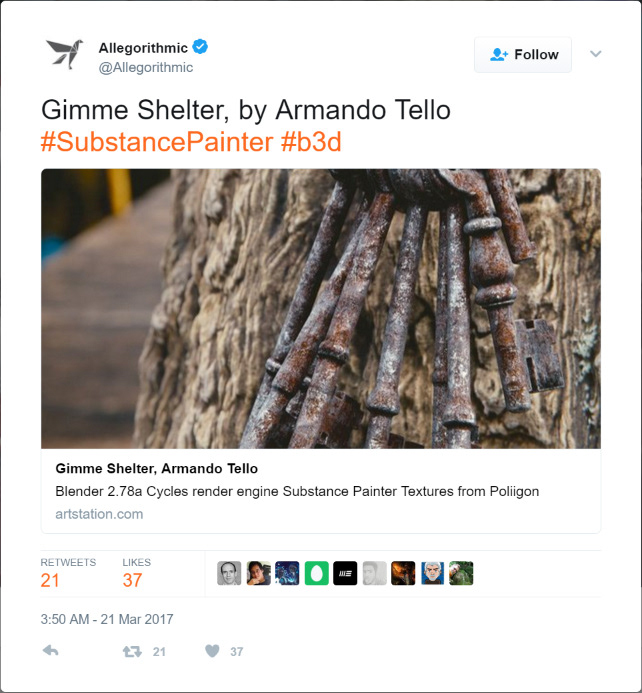 Allegorithmic's official Twitter feed